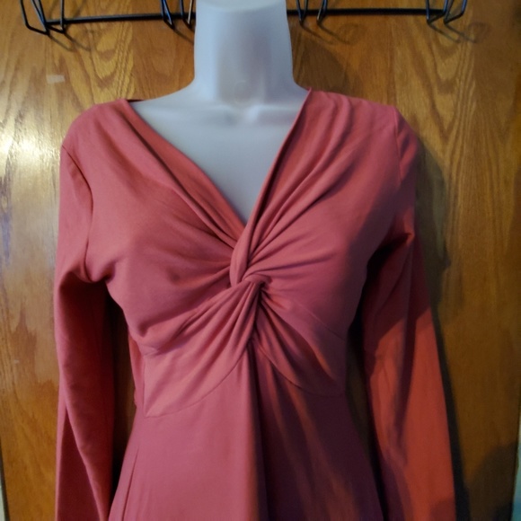 Long Sleeve V Neck Long Sleeve Dress - Picture 3 of 4